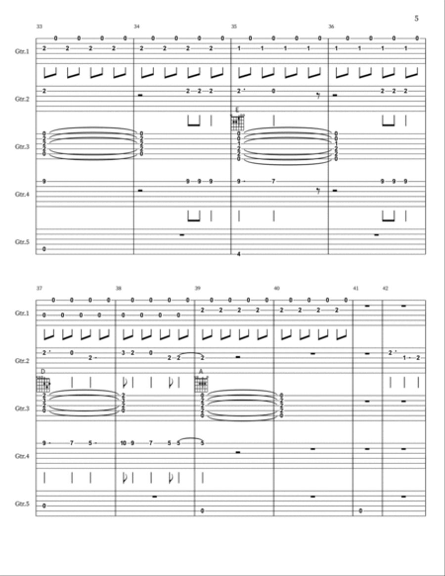 Chasing Cars Chasing Cars Electric Guitar scores gallery preview page 5