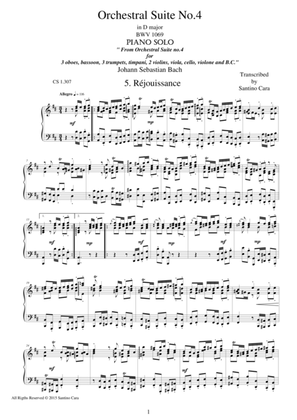 Orchestral Suite No.4 in D major - 5. Réjouissance - Piano version