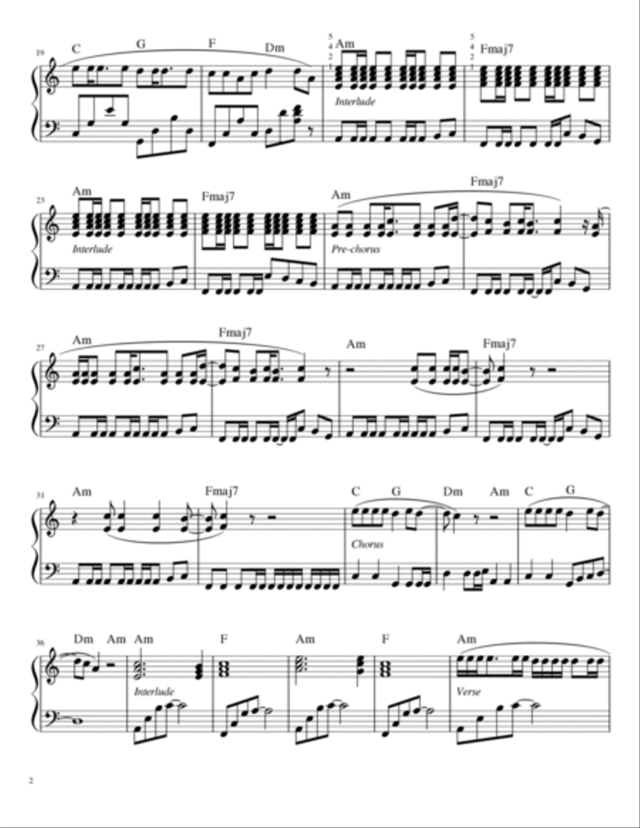 Californication Californication Piano Solo scores gallery preview page 2