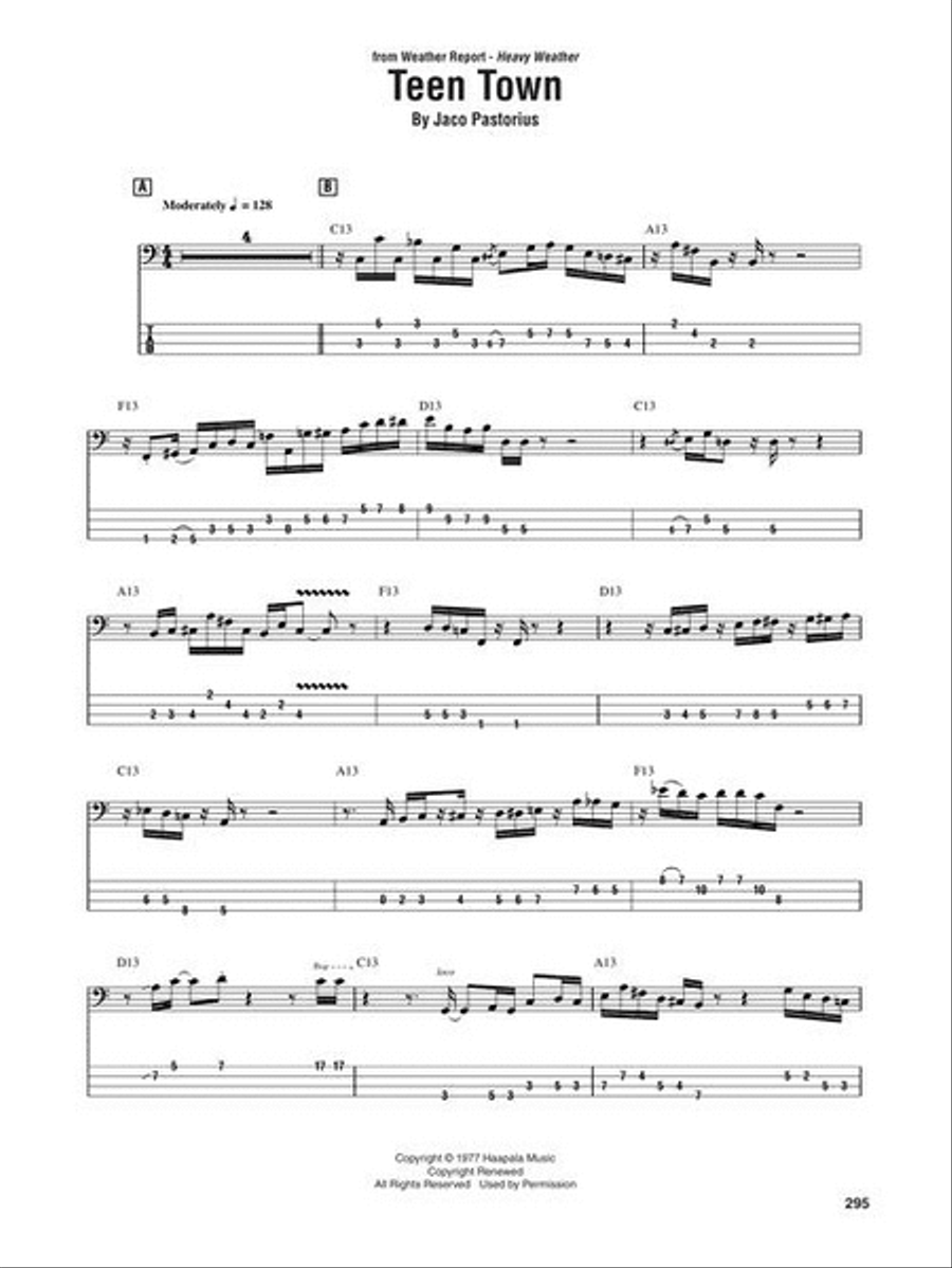 Jaco Pastorius Omnibook Bass Clef Instrument scores gallery preview page 9
