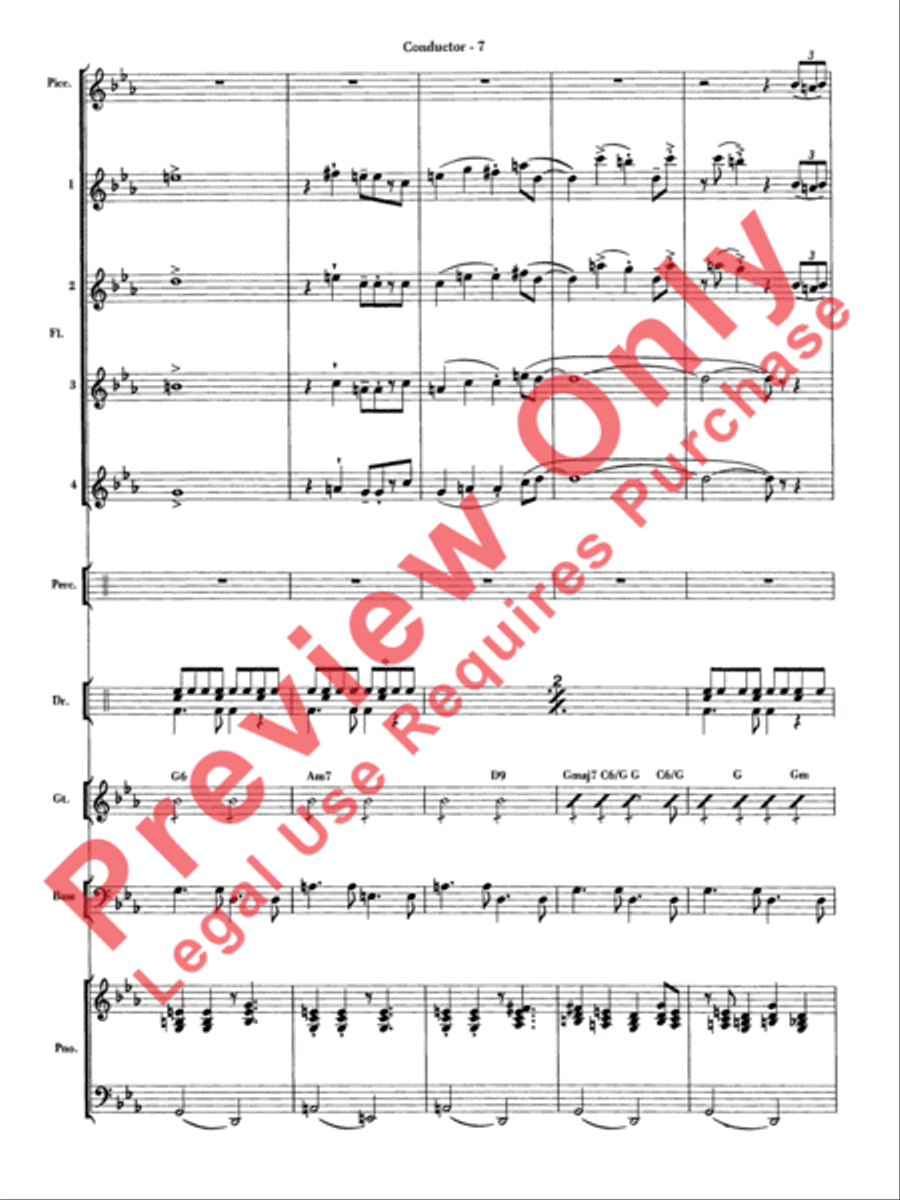 Sleigh Ride Samba Flute Choir scores gallery preview page 8