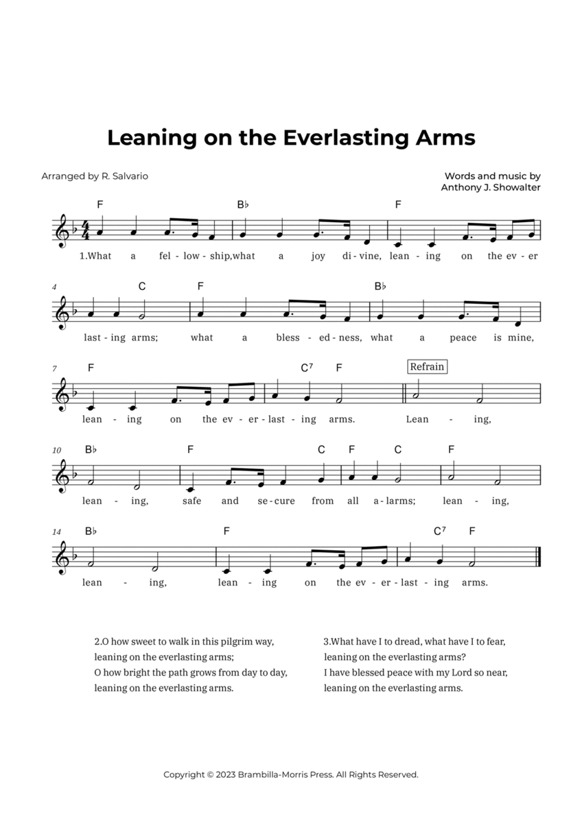Leaning on the Everlasting Arms (Key of F Major) image number null