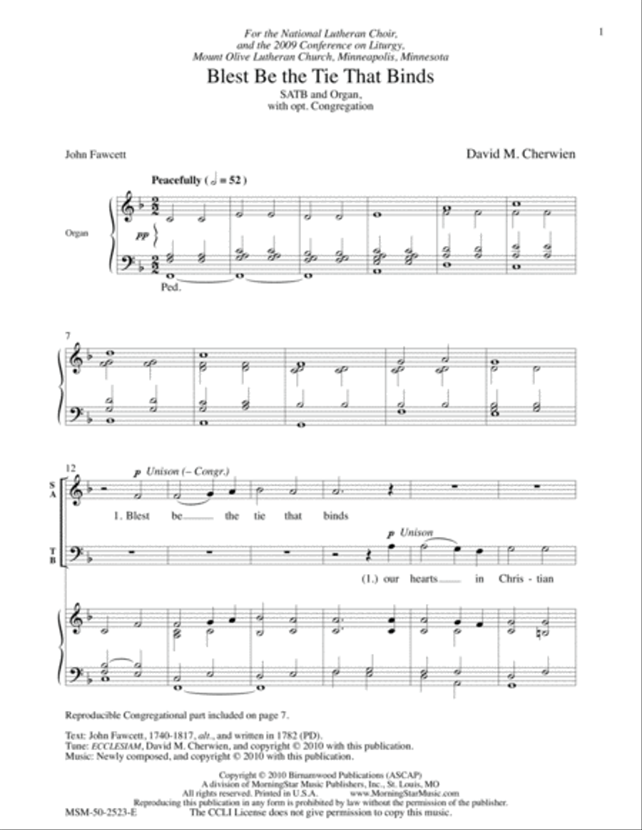 Blest Be the Tie That Binds 4-Part scores gallery preview page 2