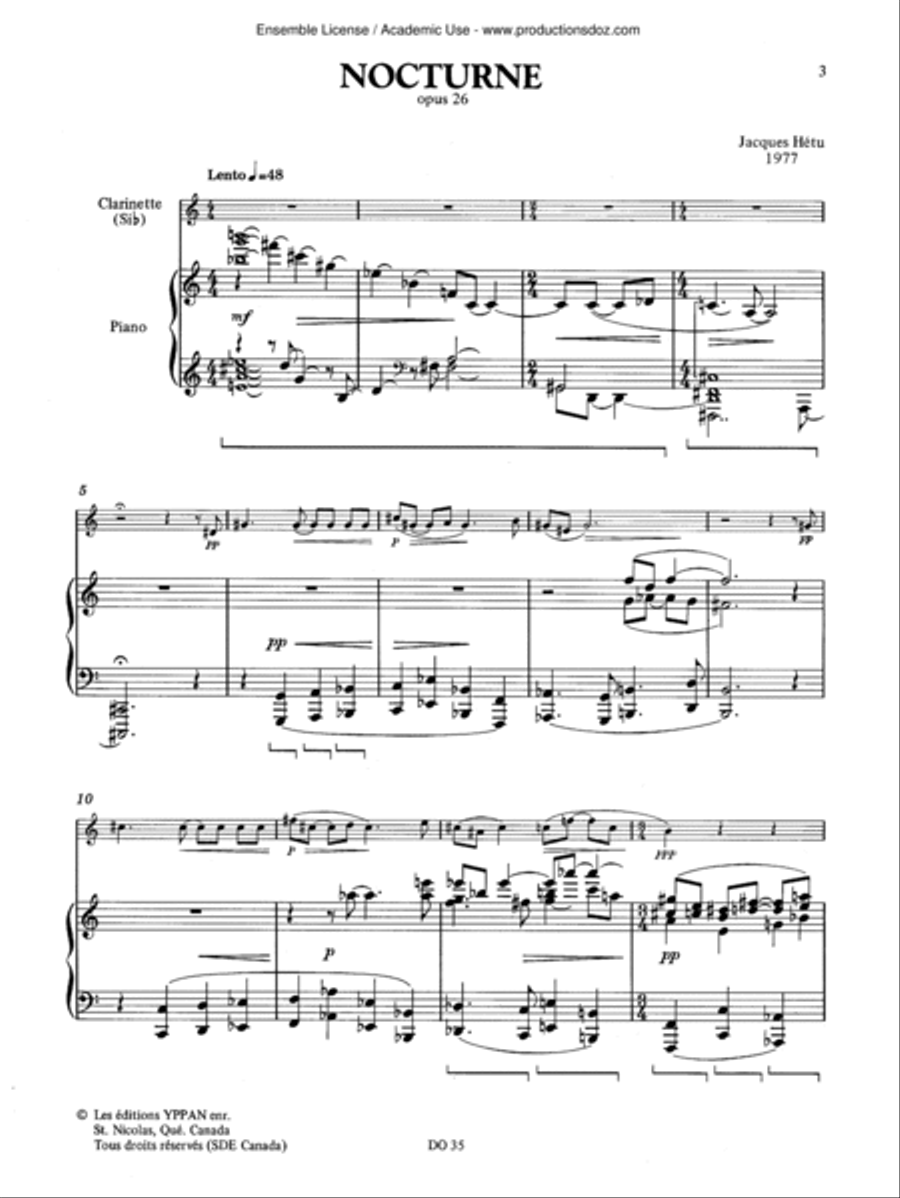 Nocturne op. 26 Nocturne op. 26 Clarinet Solo scores gallery preview page 3