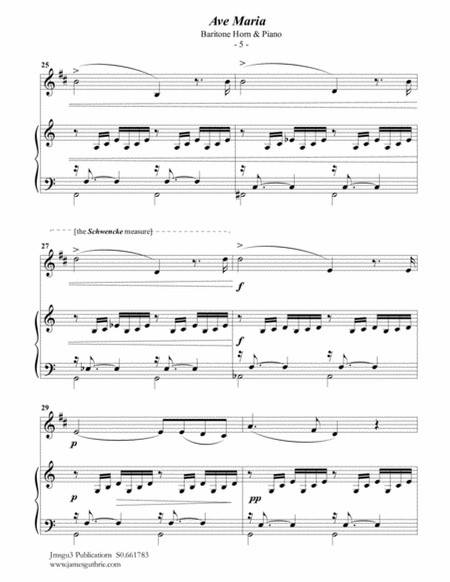Bach-Gounod: Ave Maria, Schwencke version for Baritone Horn & Piano image number null