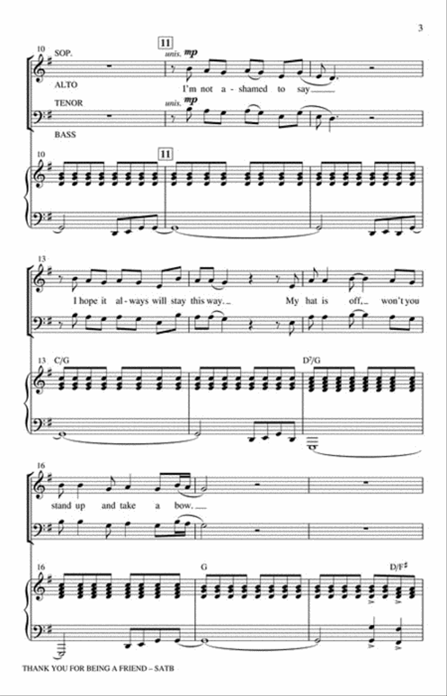 Thank You for Being a Friend 4-Part scores gallery preview page 3