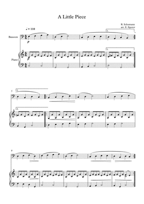 A Little Piece, Robert Schumann, For Bassoon & Piano