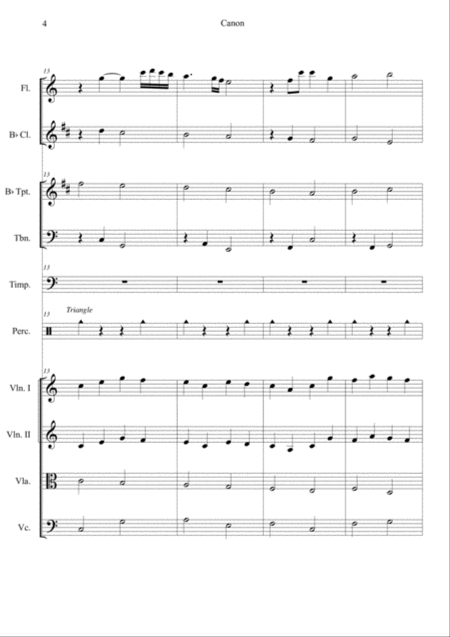 Canon in C (Easy Version) Orchestra scores gallery preview page 4