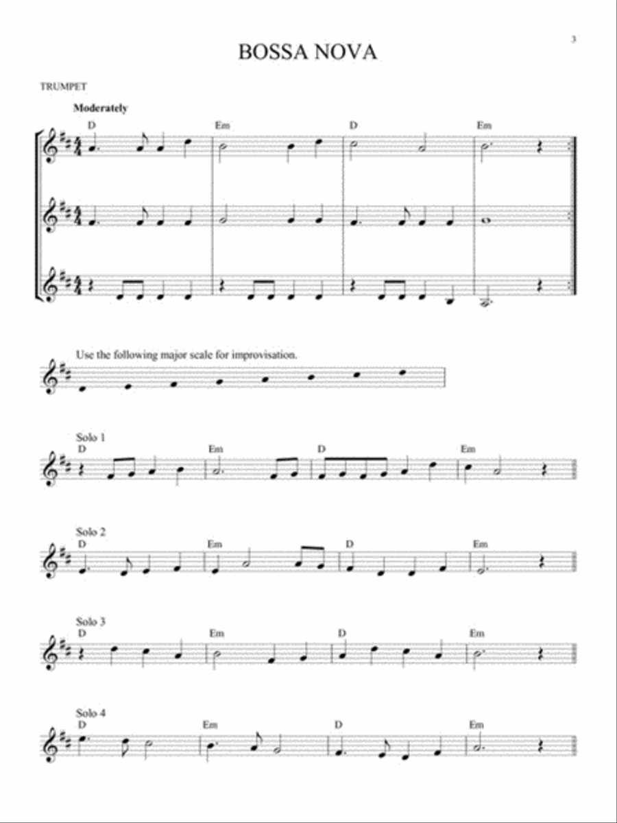 Easy Improvisation Trumpet Solo scores gallery preview page 3