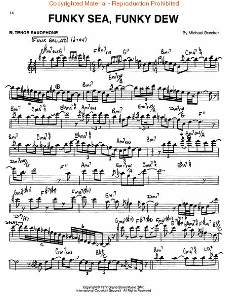 Michael Brecker Tenor Saxophone scores gallery preview page 3