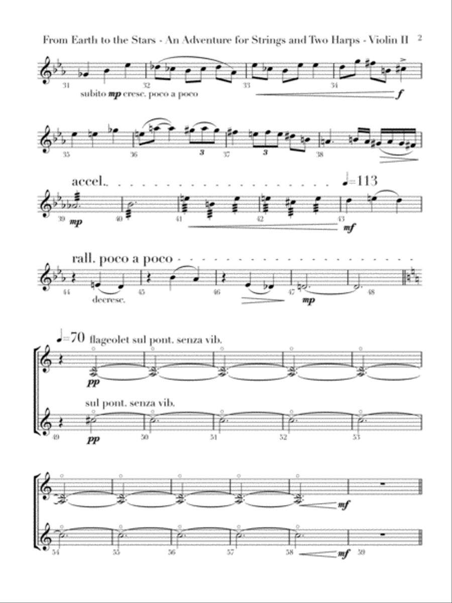 From Earth to the Stars for Strings and Two Harps String Orchestra scores gallery preview page 3