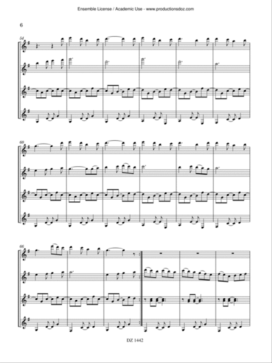 La Filla del Marxánt Guitar Ensemble scores gallery preview page 6
