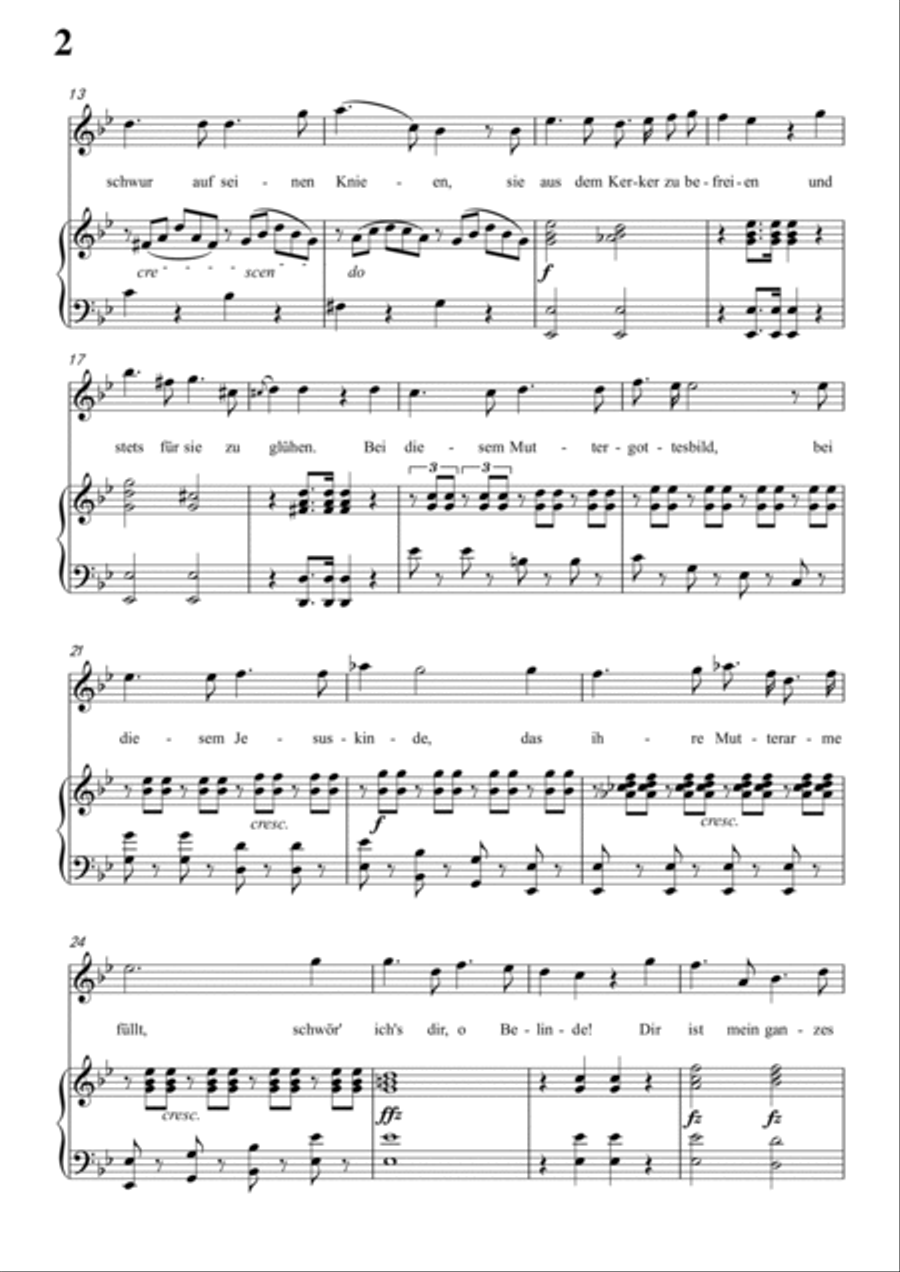 Schubert-Die Nonne in bB D.208,for Vocal and Piano Voice scores gallery preview page 3