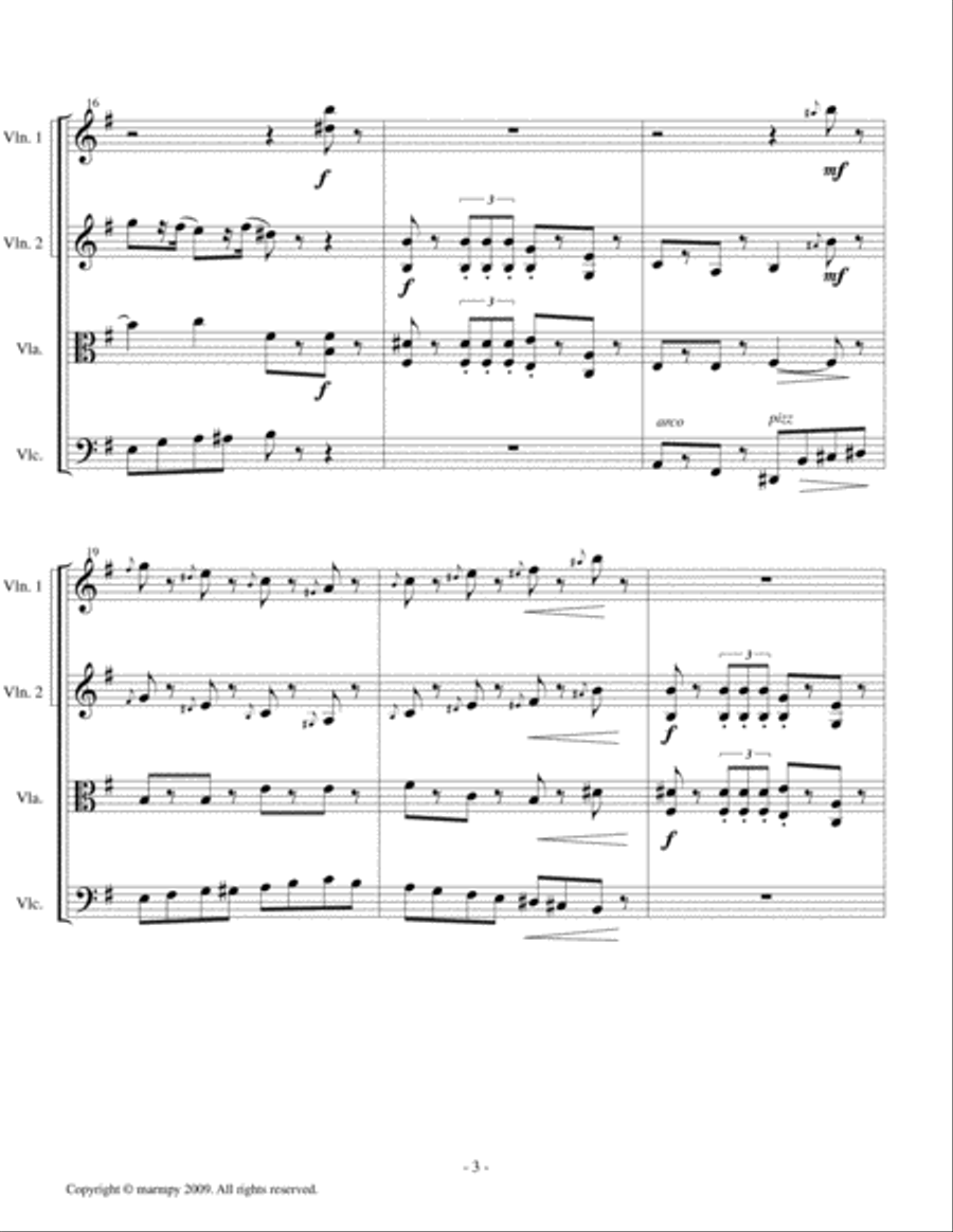 March from the Nutcracker by Tchaikovsky (arranged for String Quartet) String Quartet scores gallery preview page 3