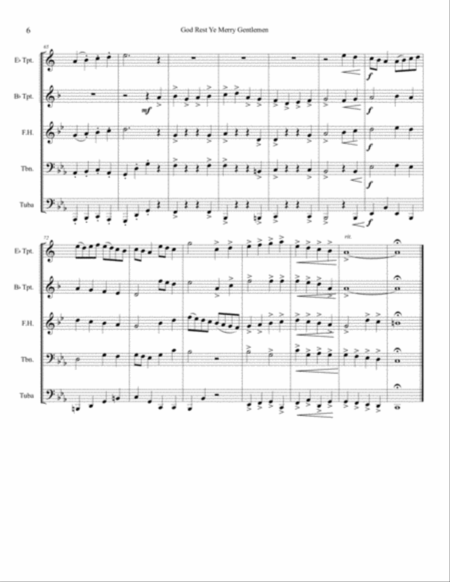 God Rest Ye Merry Gentlemen Brass Ensemble scores gallery preview page 6