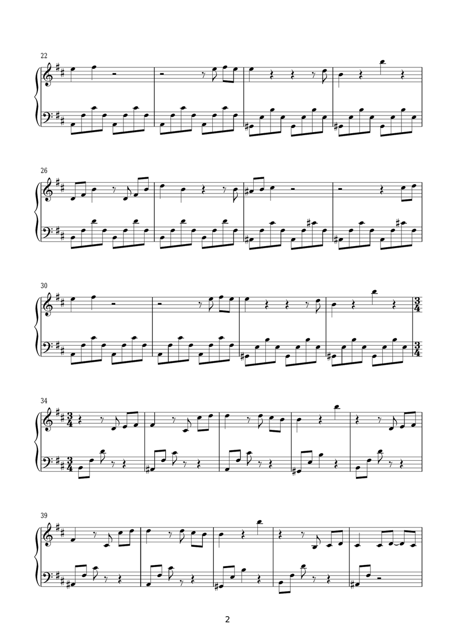 Piove Piano Solo scores gallery preview page 2