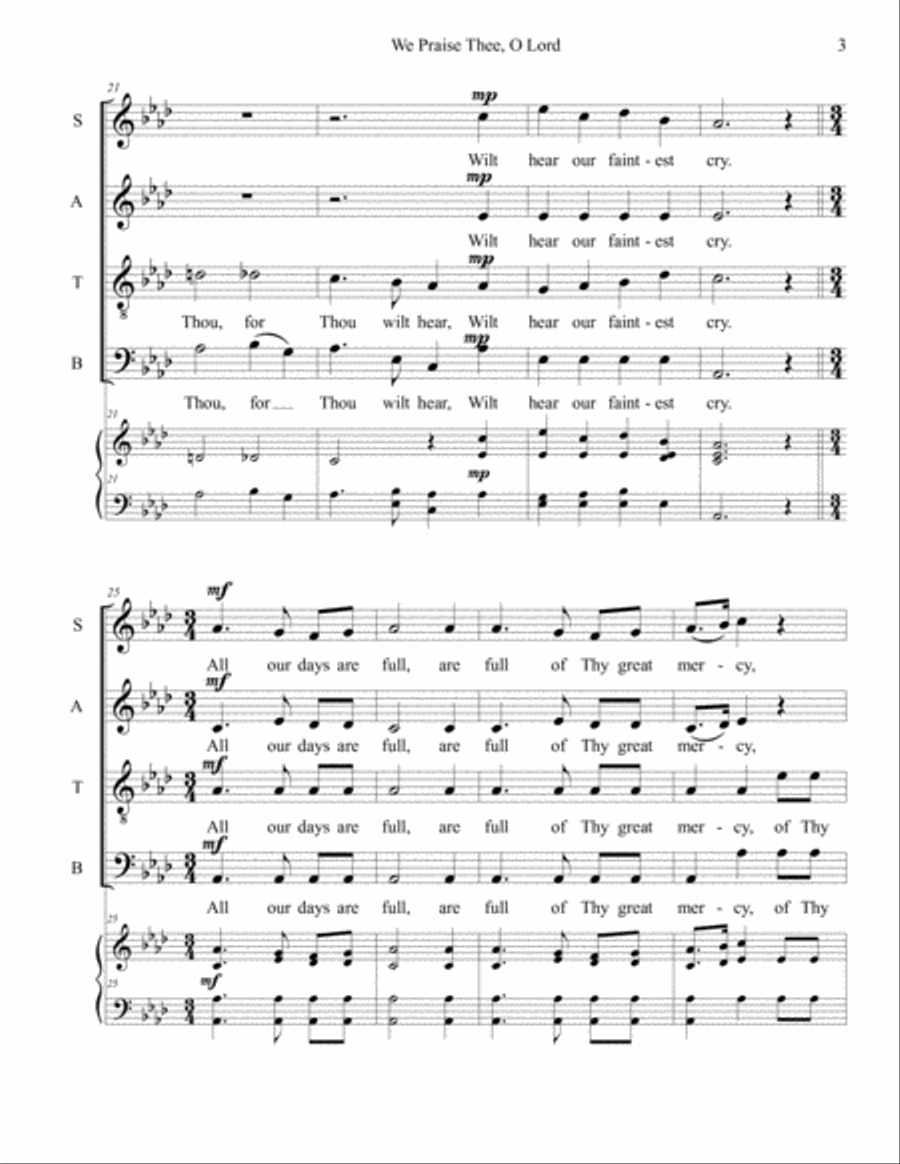 We Praise Thee, O Lord We Praise Thee, O Lord 4-Part scores gallery preview page 3