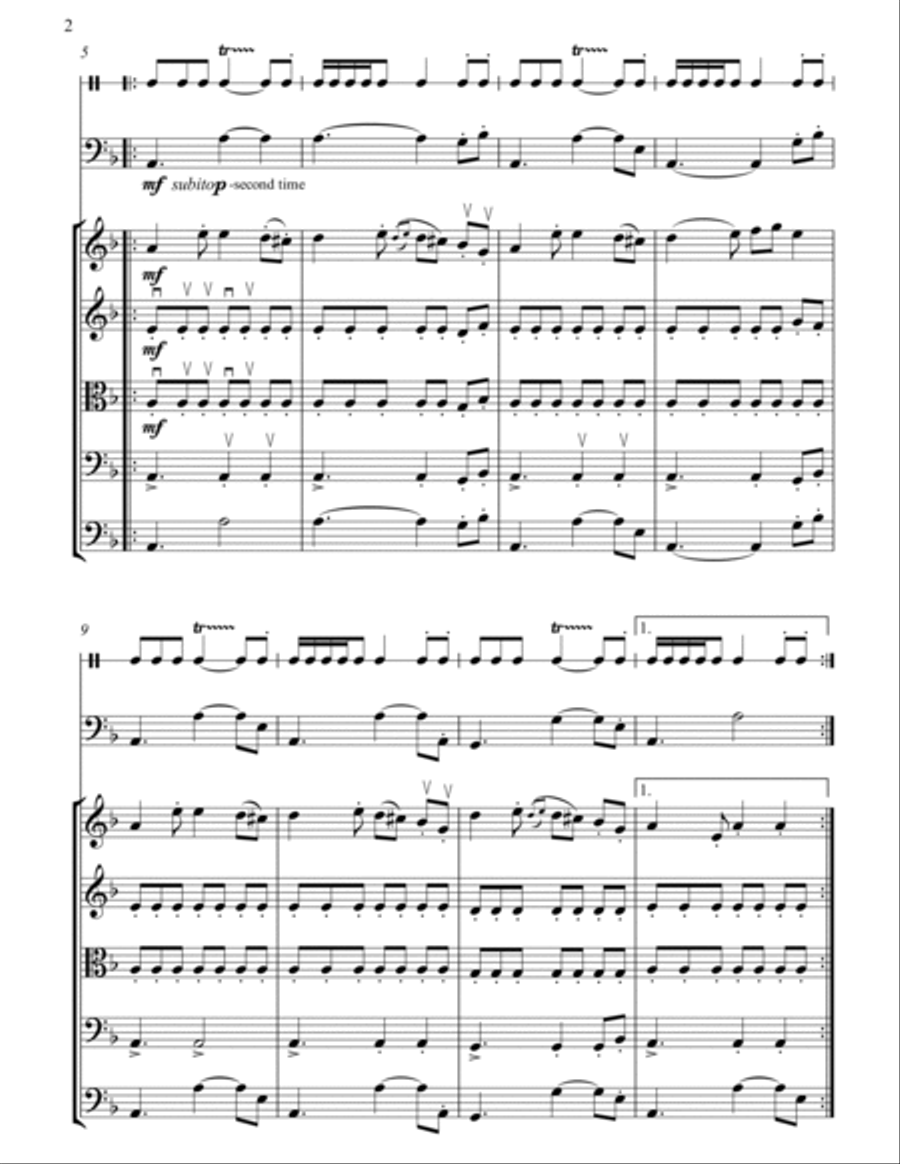 Shirto Horo-Traditional Bulgarian Dance for String Orchestra with optional parts for tambourine and String Orchestra scores gallery preview page 3
