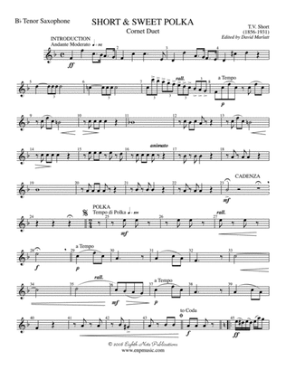 Short and Sweet (Cornet Duet and Concert Band): B-flat Tenor Saxophone