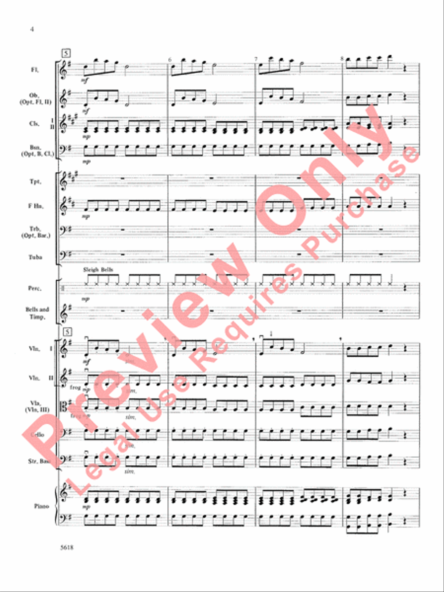 Santa at the Symphony (also playable by strings only) Full Orchestra scores gallery preview page 5