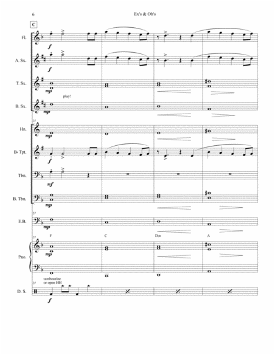 Ex's & Oh's Ex's & Oh's Jazz Ensemble scores gallery preview page 6