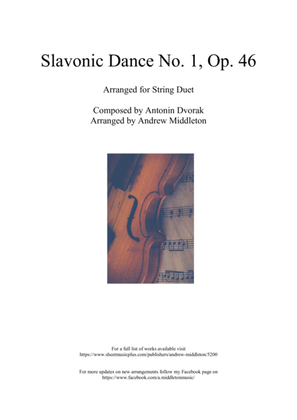 Book cover for Slavonic Dance No. 1 Op. 46 arranged for String Duet