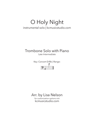 Book cover for O Holy Night - Advanced Trombone and Piano