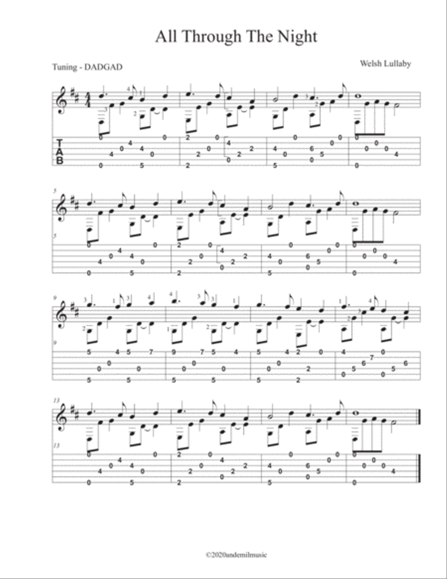 Four Songs From The British Isles for fingerstyle guitar Acoustic Guitar scores gallery preview page 3