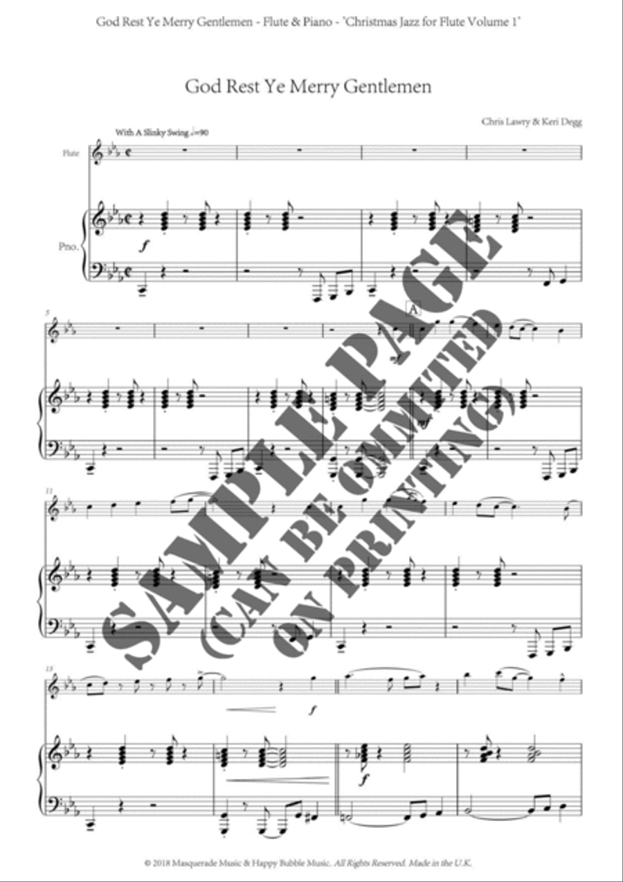 Christmas Jazz Volume 1 (flute) - 5 Christmas/Holiday pieces in Jazz Styles (also Funk, and Ballad) Flute Solo scores gallery preview page 2