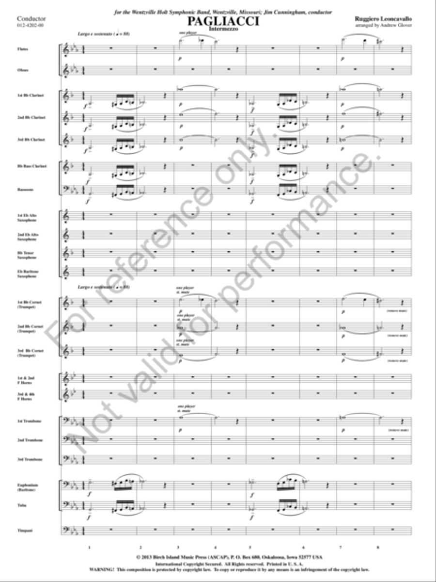 Pagliacci Concert Band scores gallery preview page 2