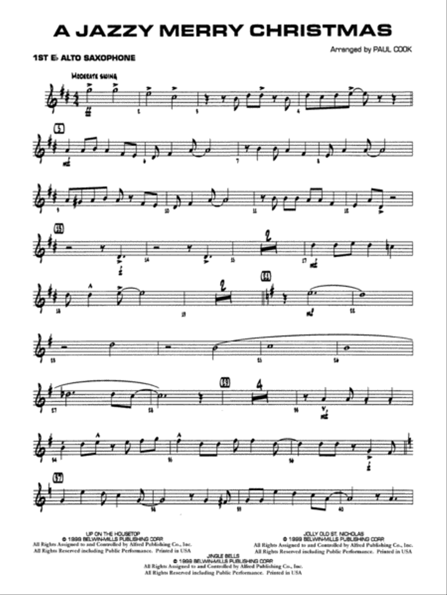 Jazzy Merry Christmas: E-flat Alto Saxophone Jazz Ensemble scores gallery preview page 1