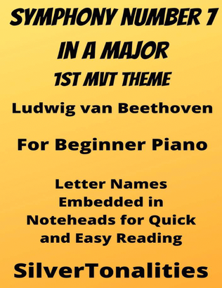 Book cover for Symphony Number 7 In A Major 1st Mvt Beginner Piano Sheet Music