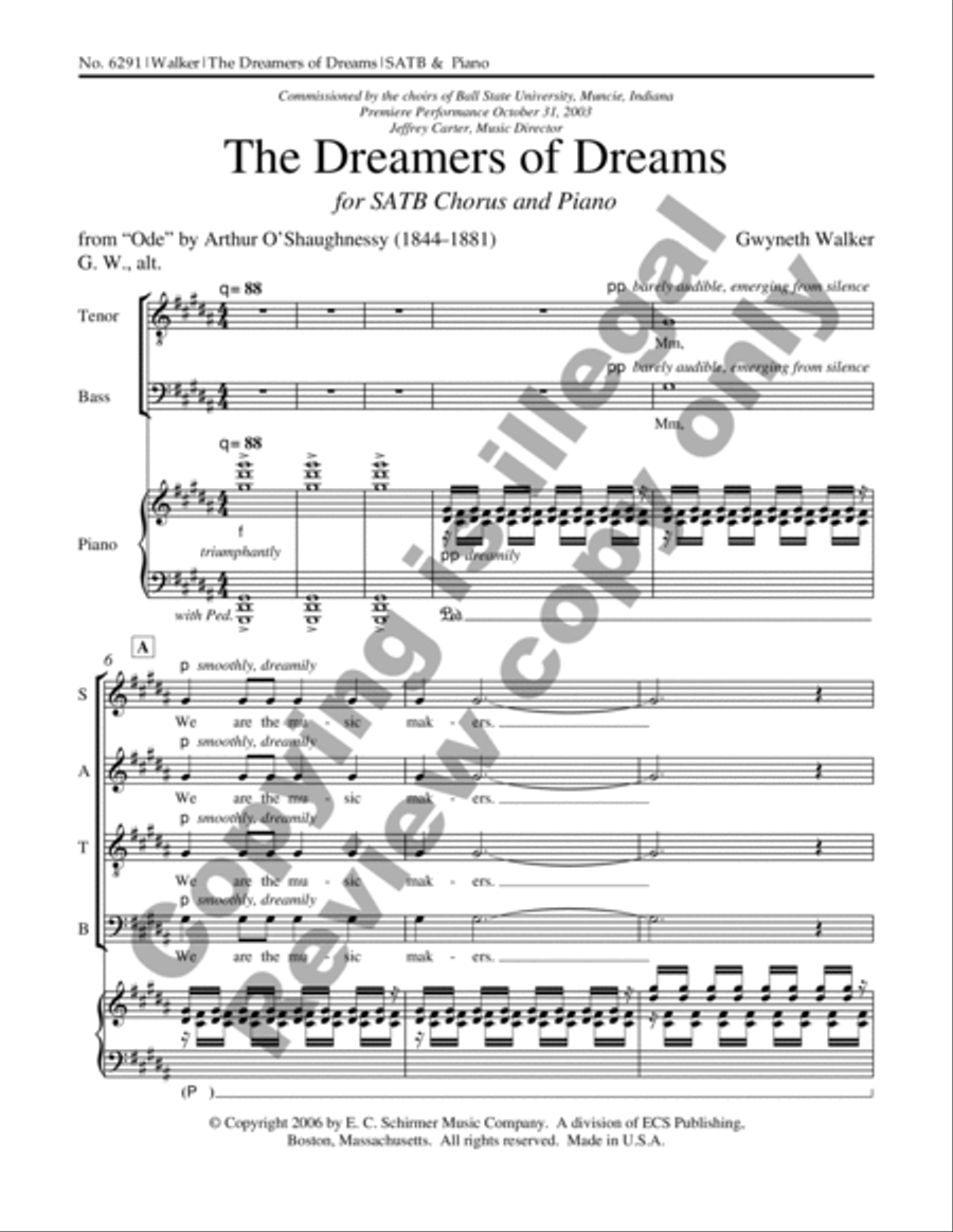 The Dreamers of Dreams 4-Part scores gallery preview page 17