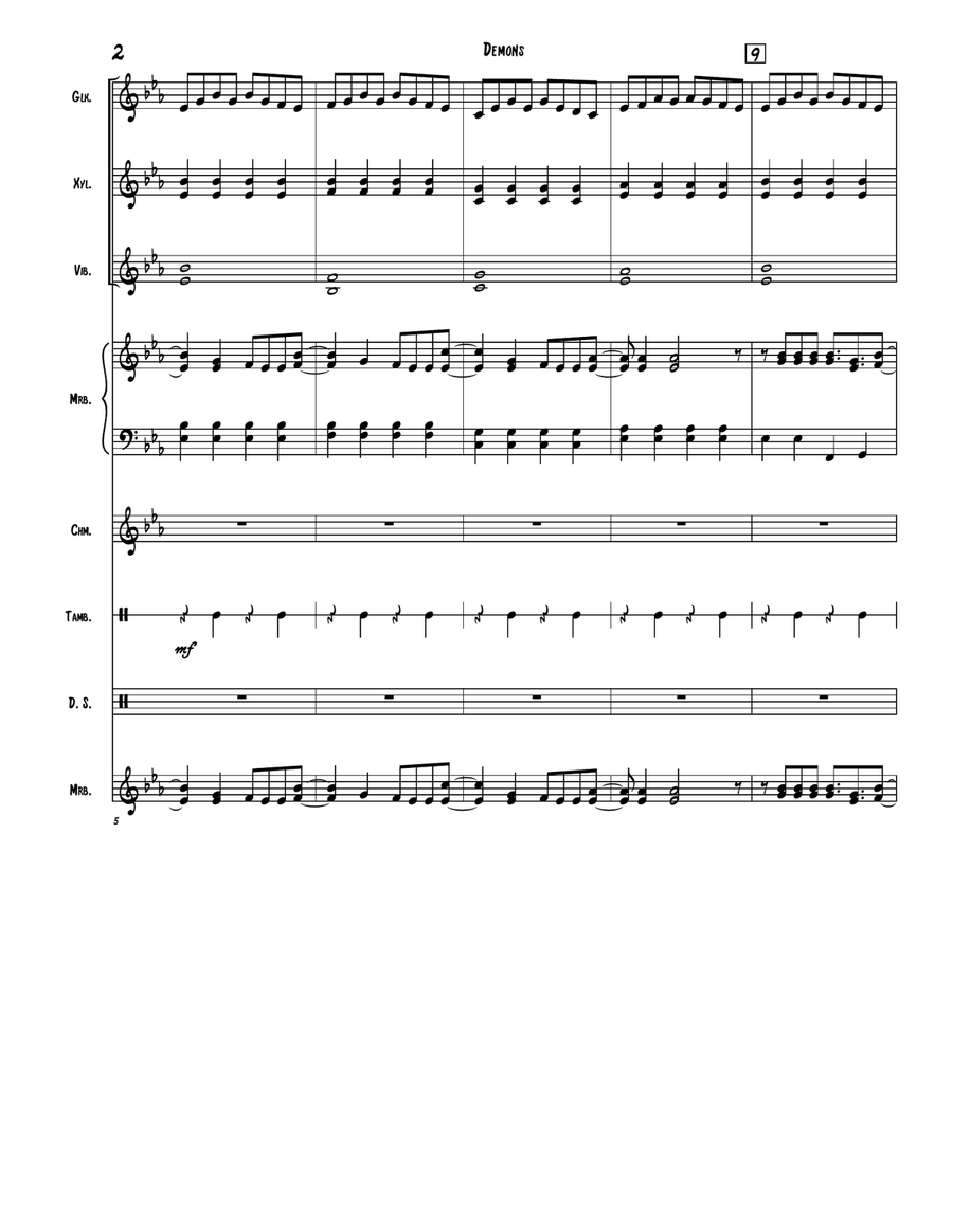 Demons Percussion Ensemble scores gallery preview page 2