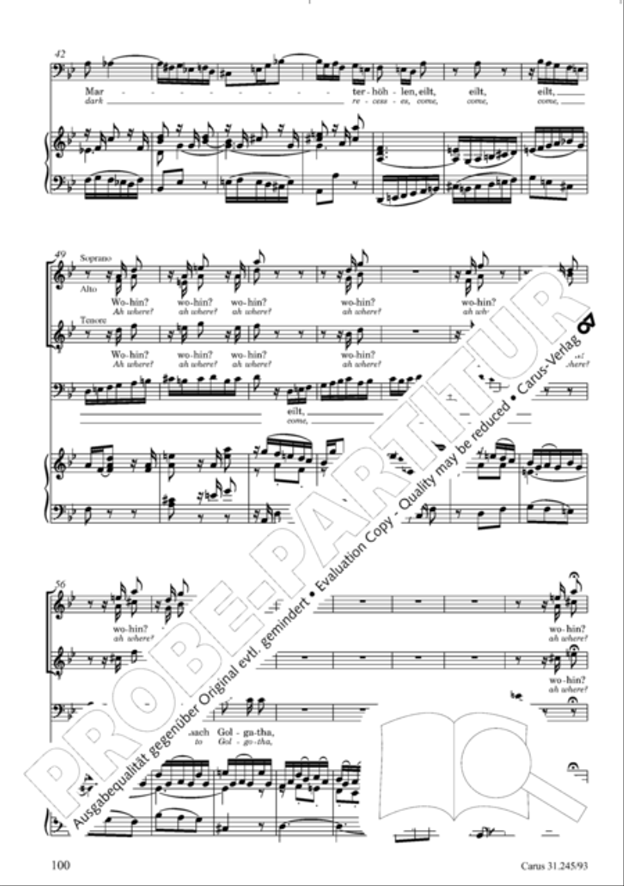 St. John Passion (Johannes-Passion) 4-Part scores gallery preview page 101
