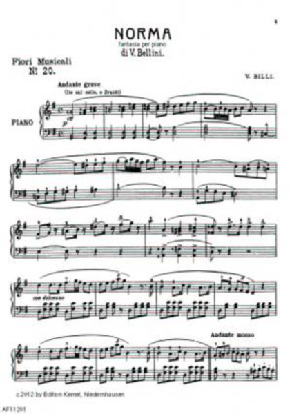 Norma by Vincenzo Bellini Piano Solo - Sheet Music