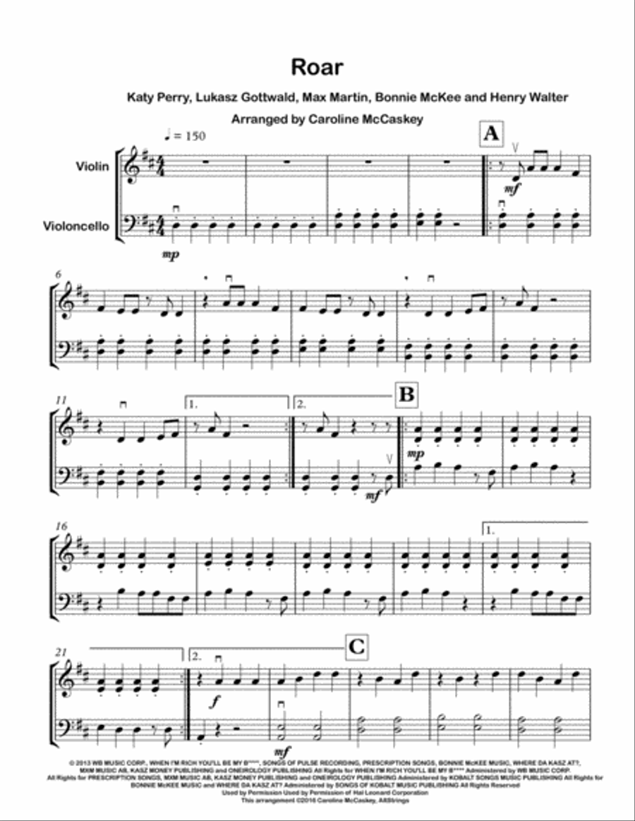 Roar Roar String Duet scores gallery preview page 2