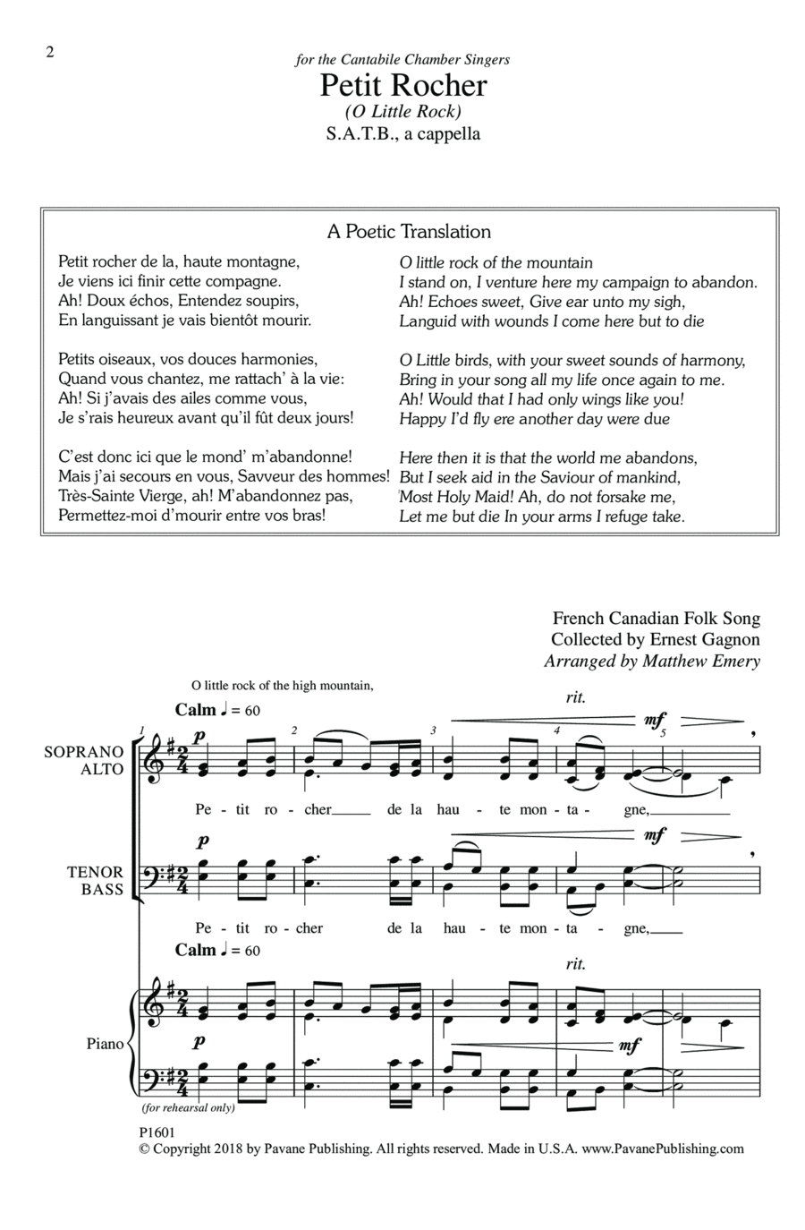 Petit Rocher 4-Part scores gallery preview page 1