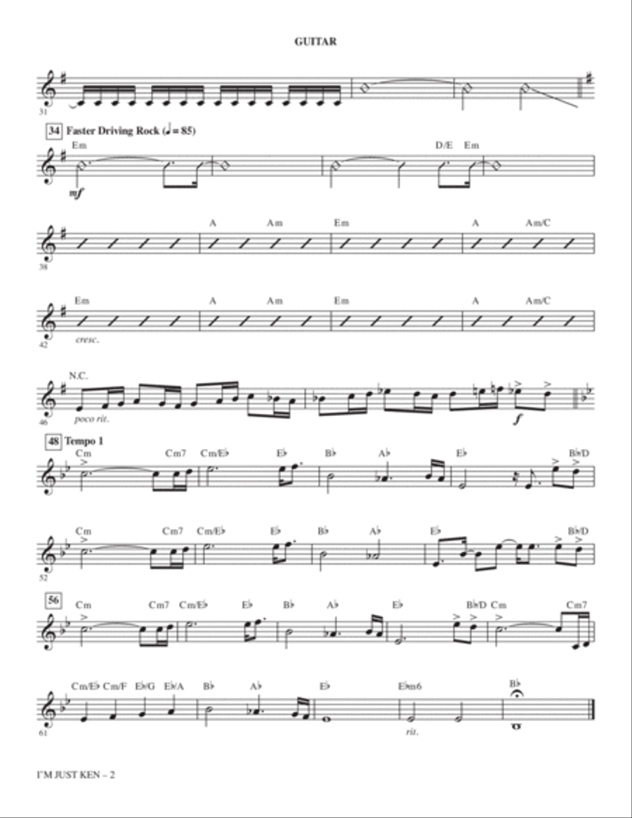I'm Just Ken (from Barbie) (arr. Mac Huff) - Guitar Choir scores gallery preview page 2
