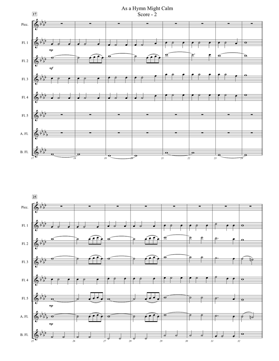 As a Hymn Might Calm (for Expandable Flute Choir) Flute Choir scores gallery preview page 2