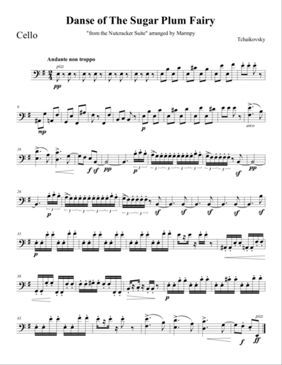 Dance of the Sugar Plum Fairy from the Nutcracker String Trio scores gallery preview page 4