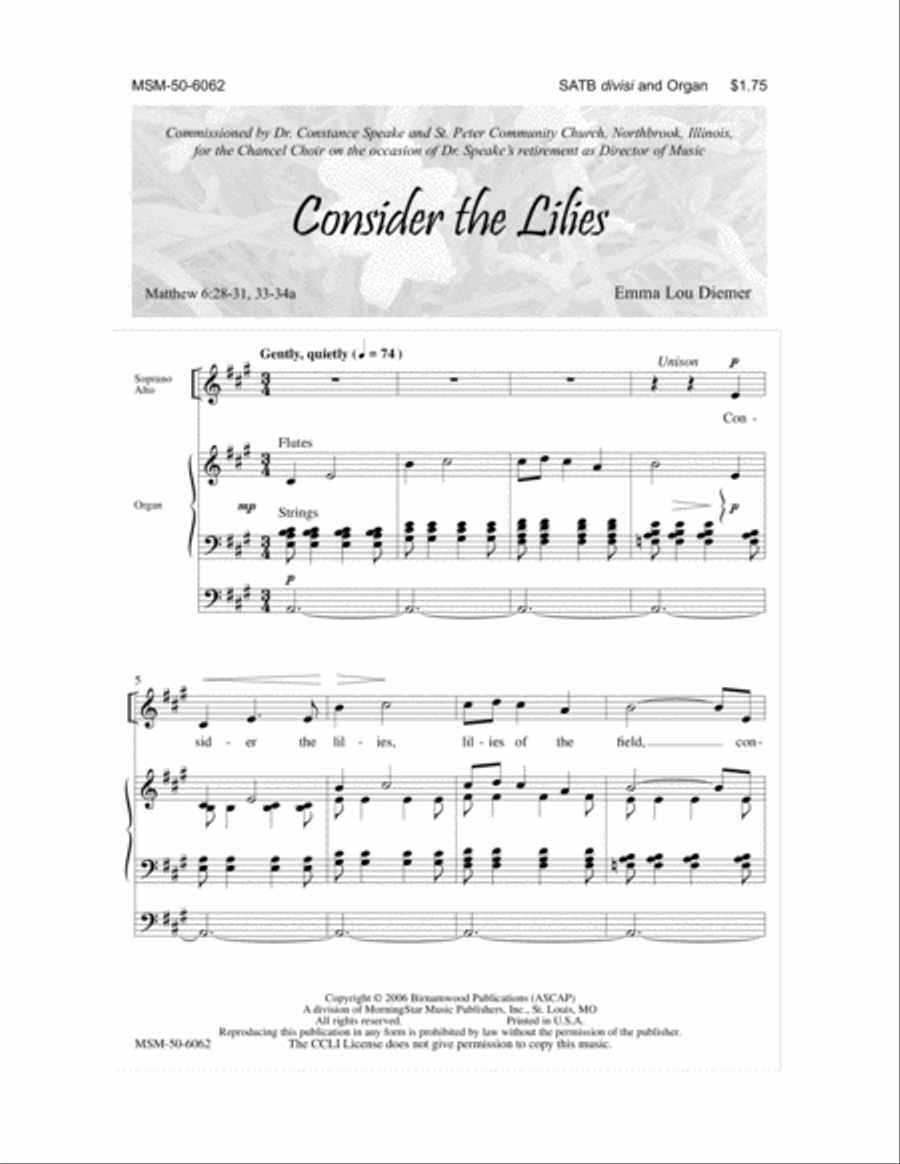 Consider the Lilies Consider the Lilies Divisi scores gallery preview page 2