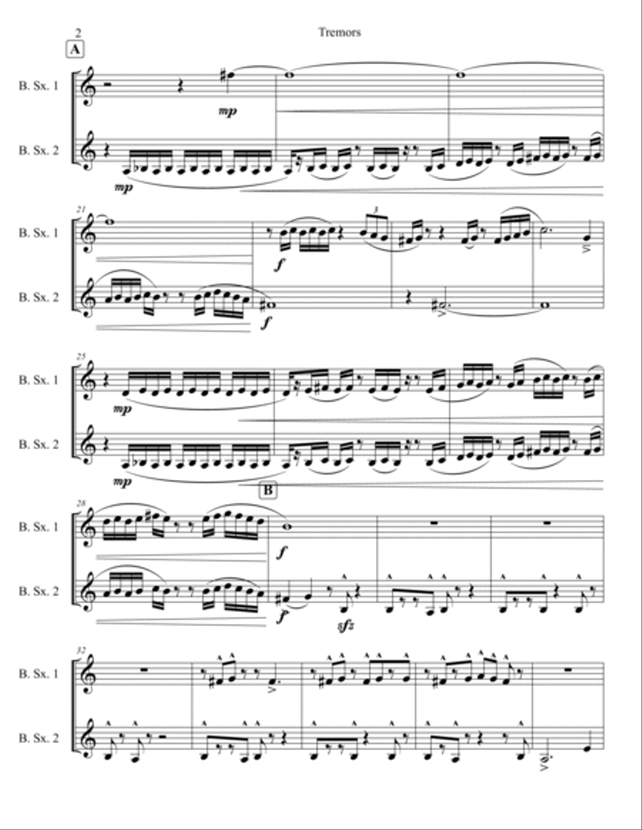 Tremors Woodwind Duet scores gallery preview page 2