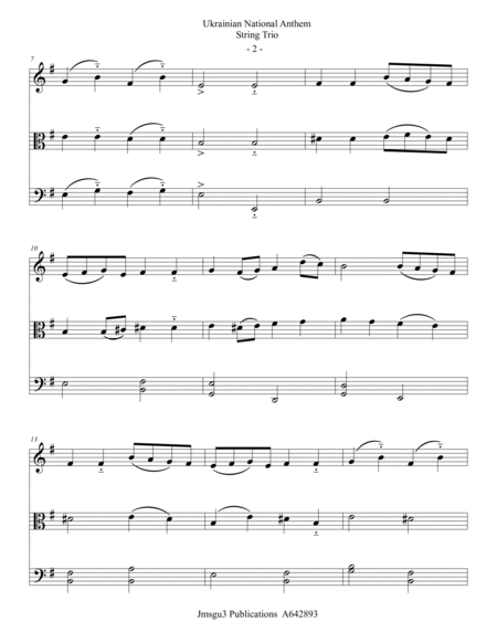 Ukrainian National Anthem for String Trio image number null