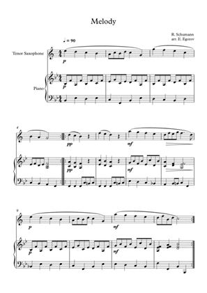 Book cover for Melody, Robert Schumann, For Tenor Saxophone & Piano