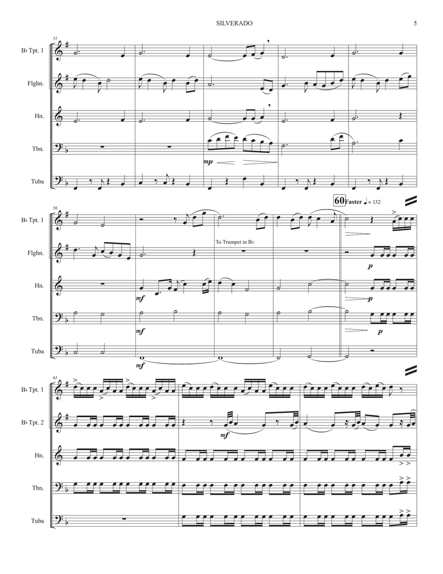 Silverado -main Title Brass Ensemble scores gallery preview page 5