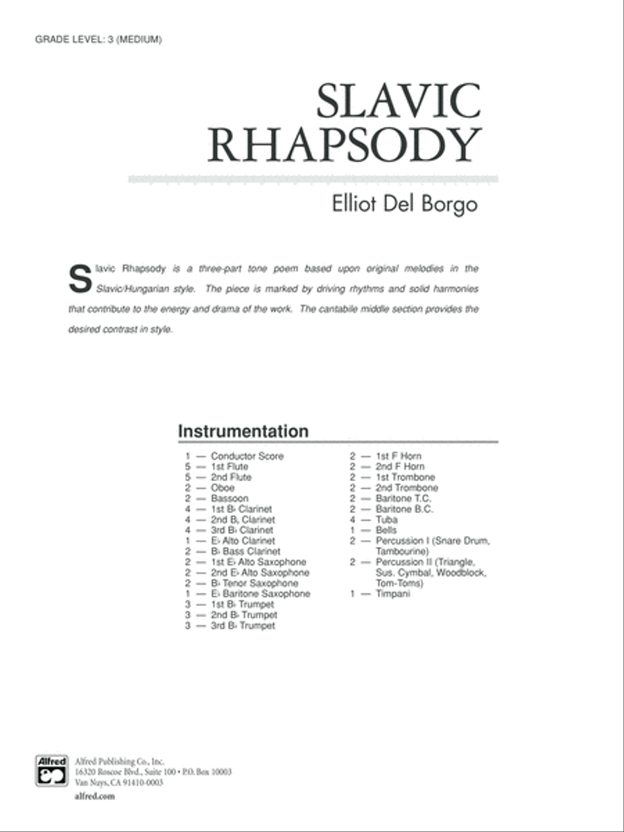 Slavic Rhapsody: Score Concert Band scores gallery preview page 1