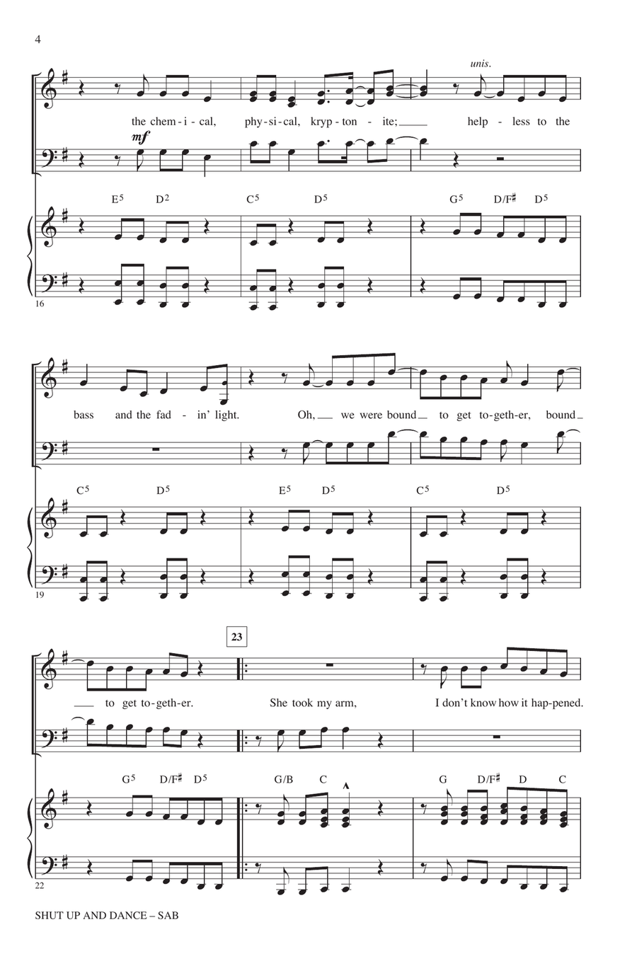 Shut Up And Dance (arr. Mac Huff) 3-Part scores gallery preview page 3