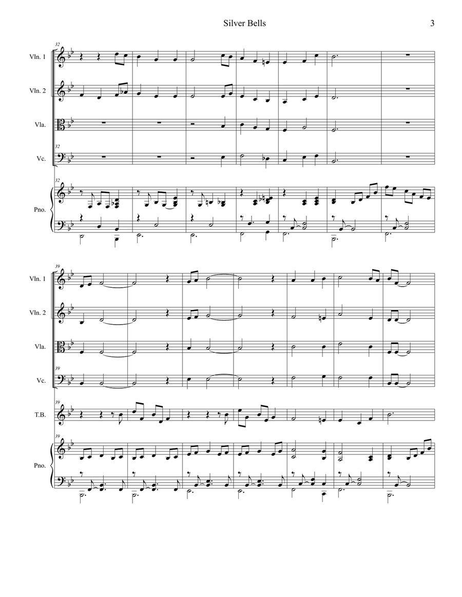 Silver Bells Silver Bells String Quartet scores gallery preview page 3