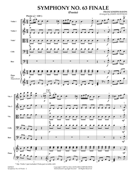 Symphony No. 63 Finale (Presto) - Full Score
